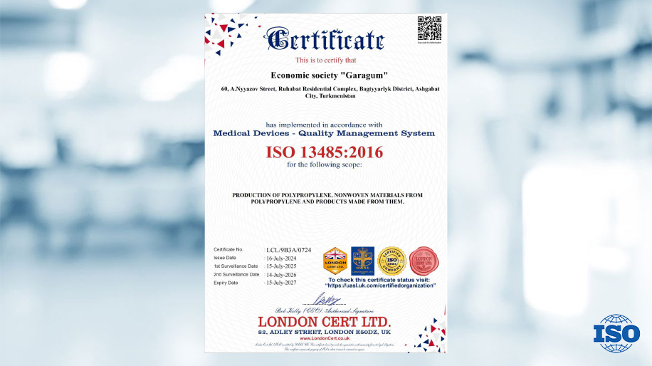 Garagum Company Achieves ISO 13485 Certification for Medical Device Quality Management
